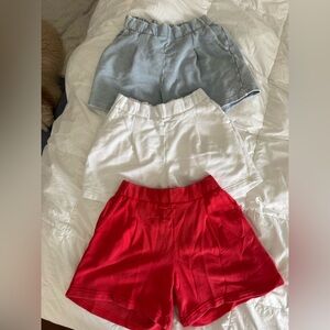 aerie High-Waist Pull-On Shorts in Red, White, Light Blue